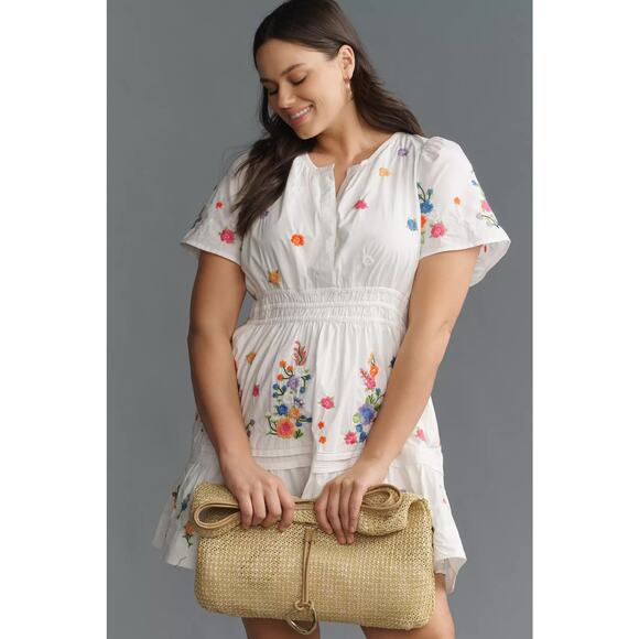 nwt by ANTHROPOLOGIE sz 1X The Somerset Mini dress: Embroidred edition - Picture 3 of 5